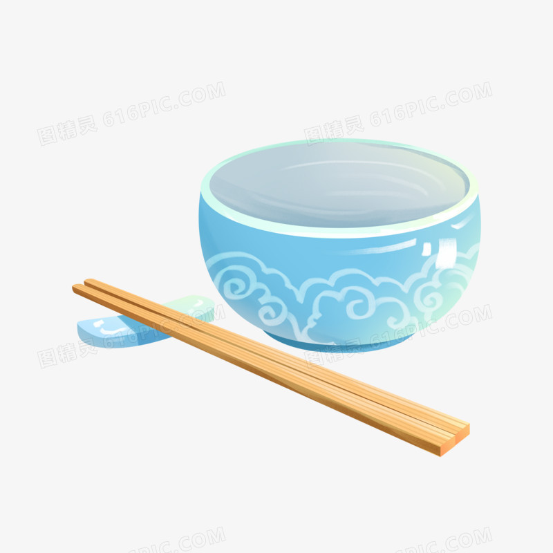 手绘陶瓷瓷器碗筷素材