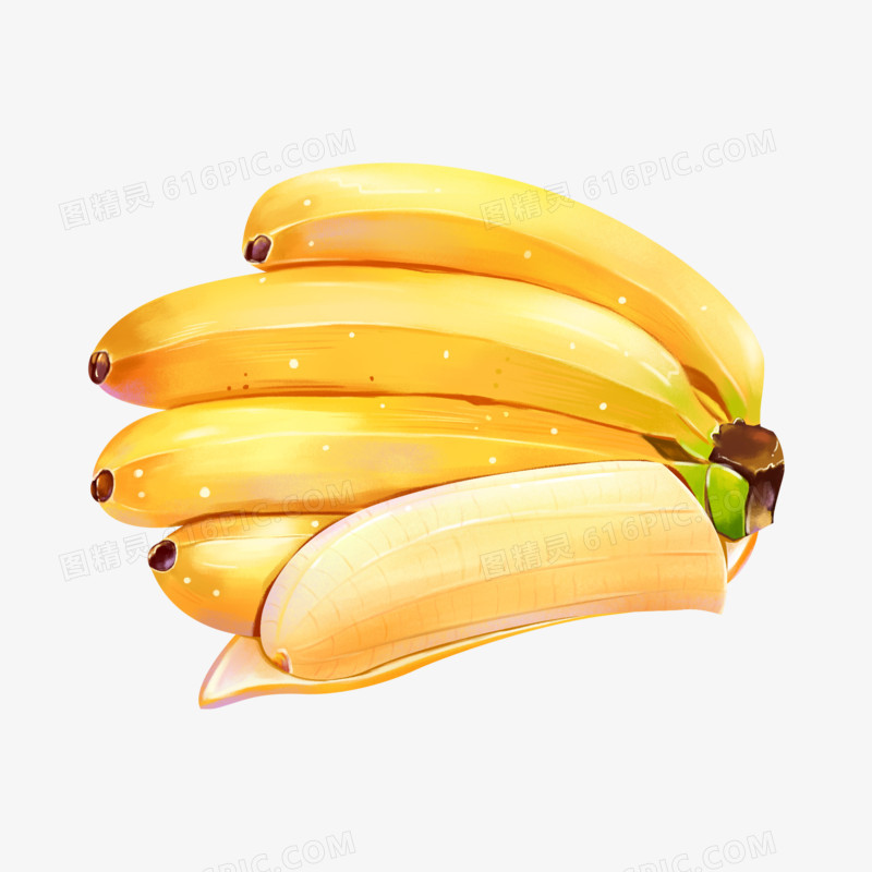 手绘香蕉水果插画元素