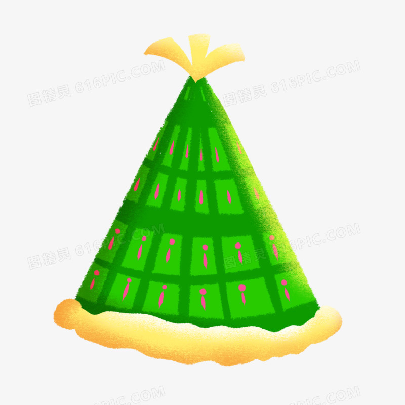 卡通手绘可爱绿色生日帽元素