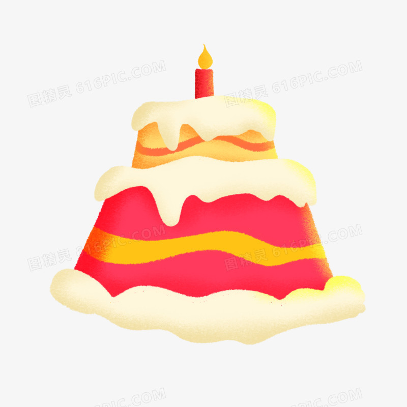 卡通手绘可爱蛋糕生日帽元素