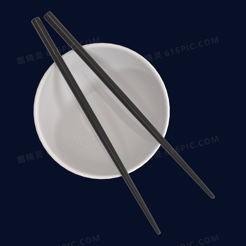C4D白色碗筷元素