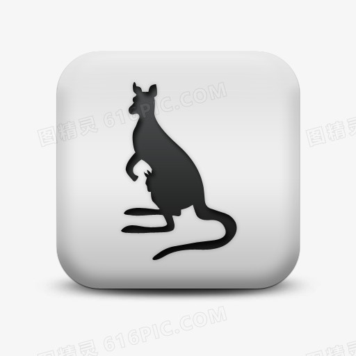 不光滑的白色的广场图标动物动物袋鼠Animals-icons