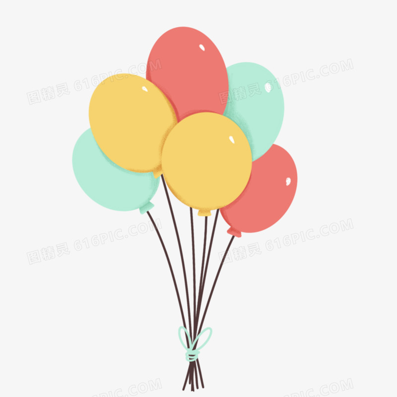卡通手绘彩色气球素材