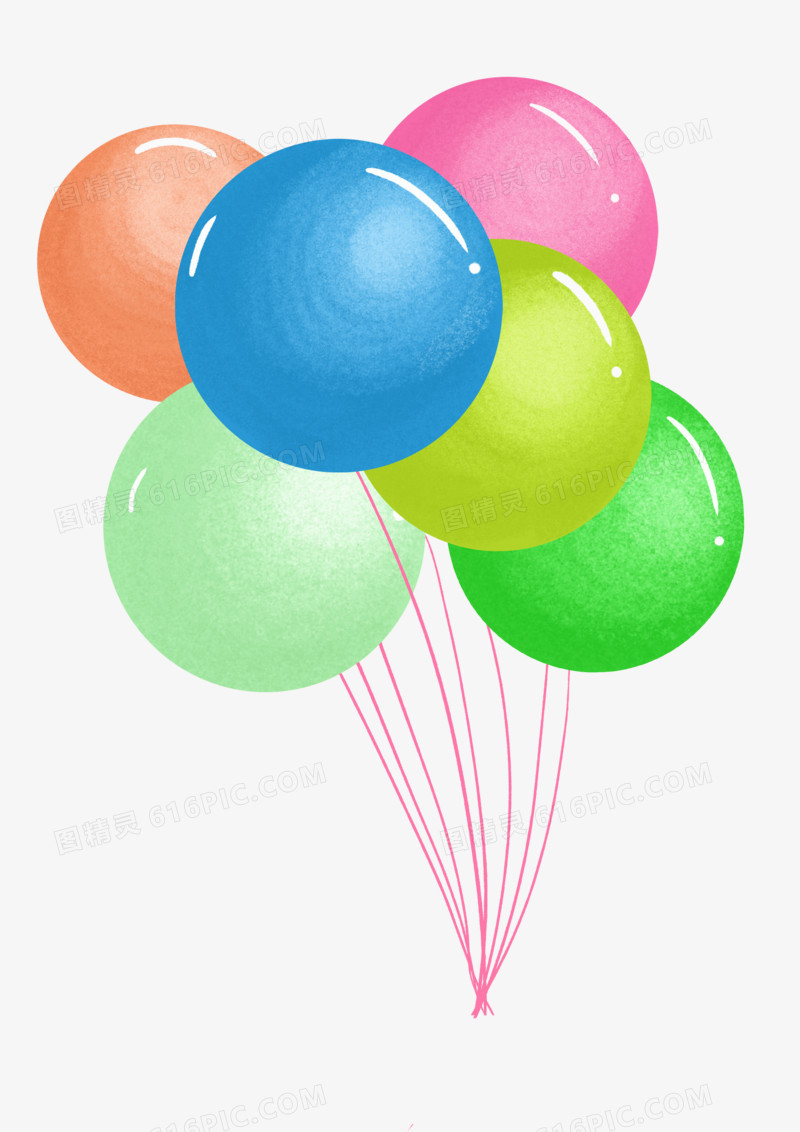 卡通彩色气球元素