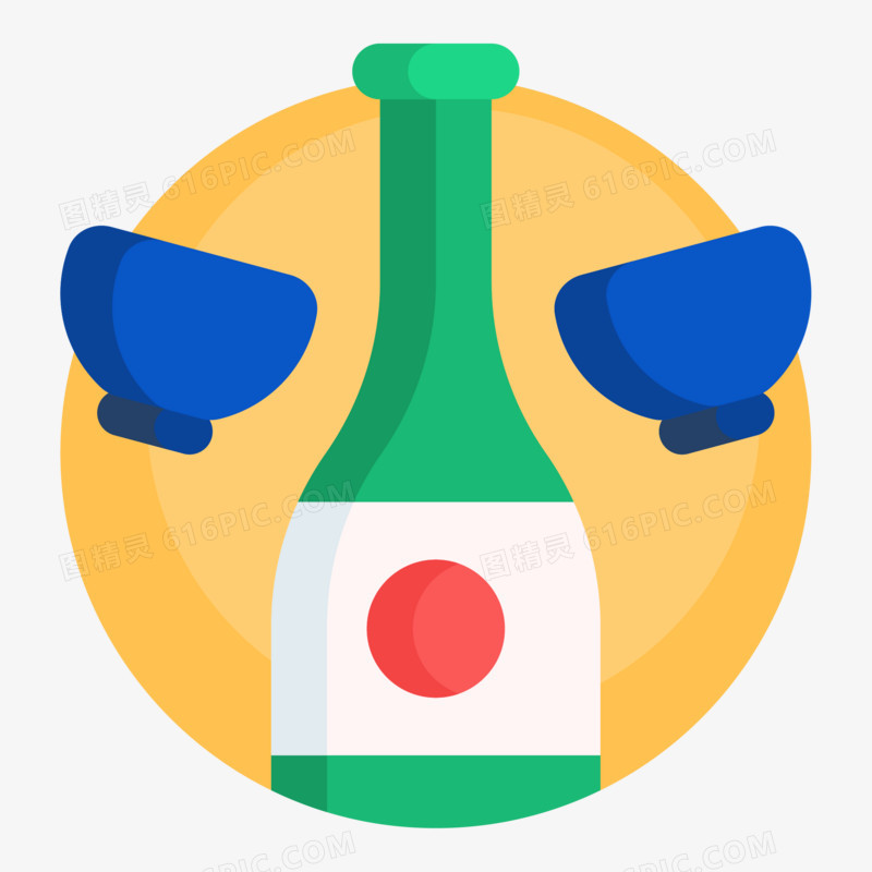 一组手绘日本日式图标免抠合集之日本酒素材