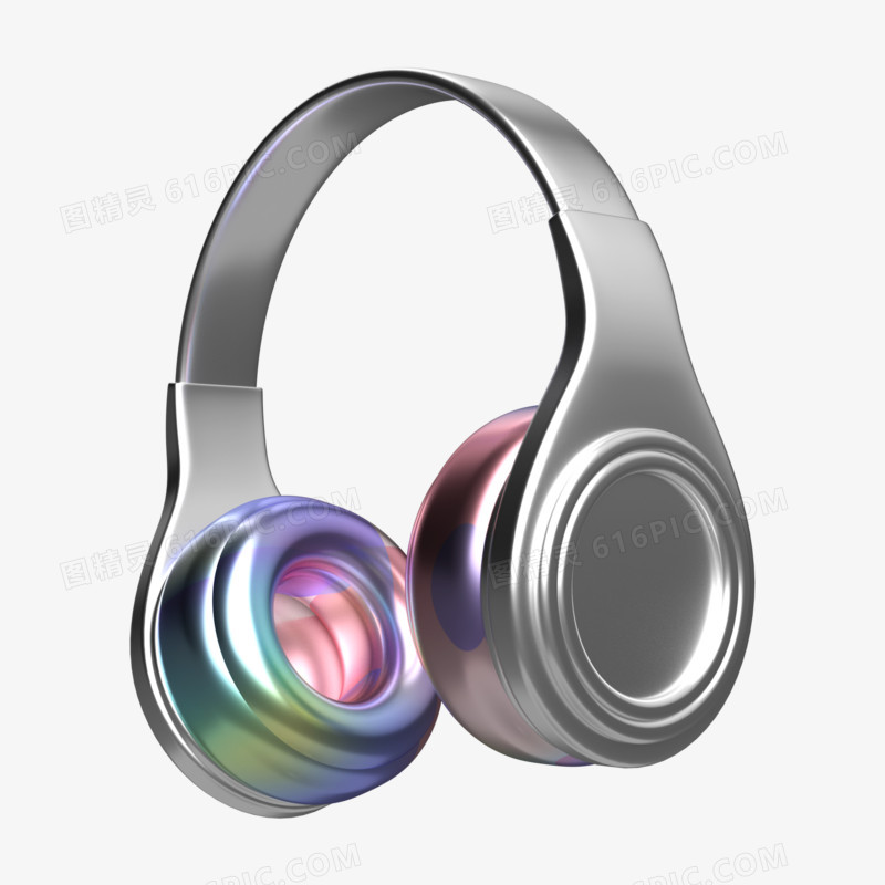 C4D银色科技感耳机3D素材