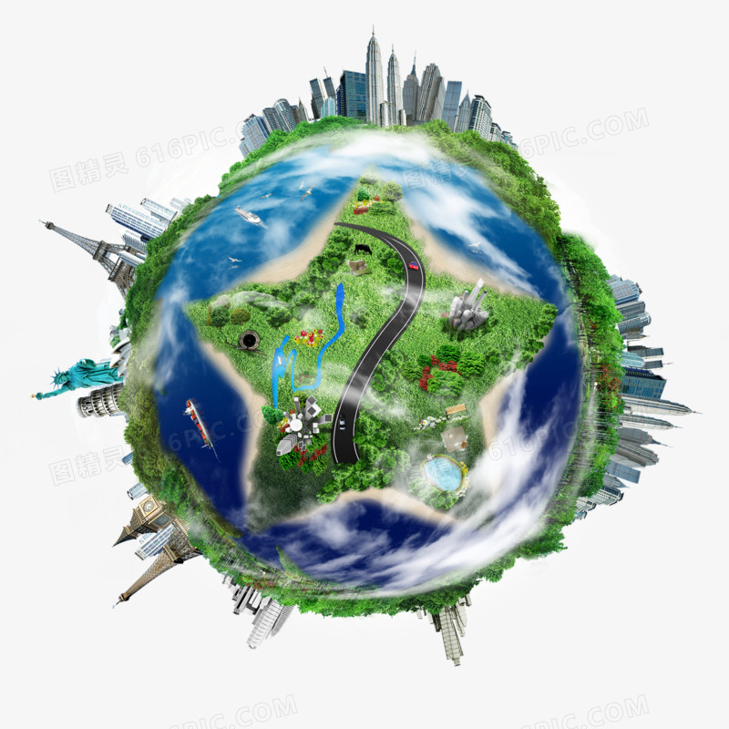 创意地球素材卡通地球素材 环保绿色地球