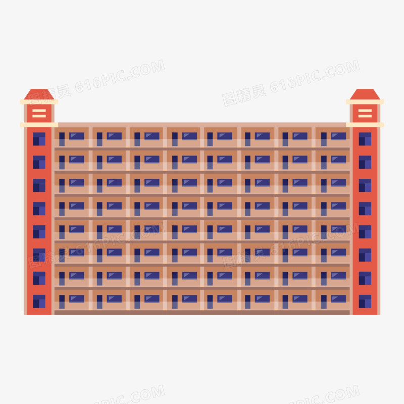 宿舍高楼教学楼建筑元素