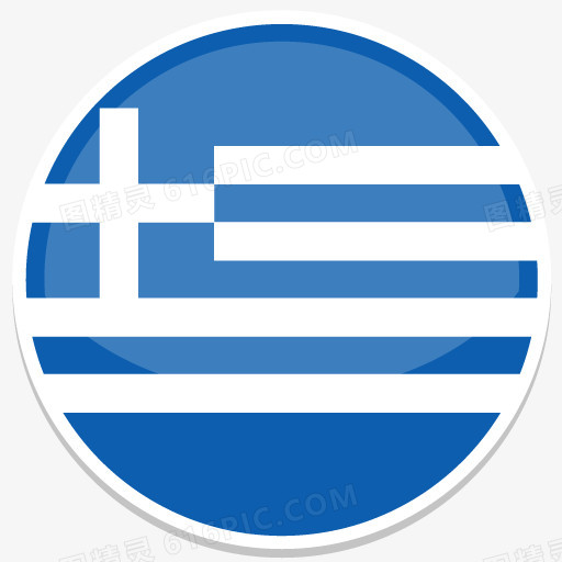 希腊平圆世界国旗图标集