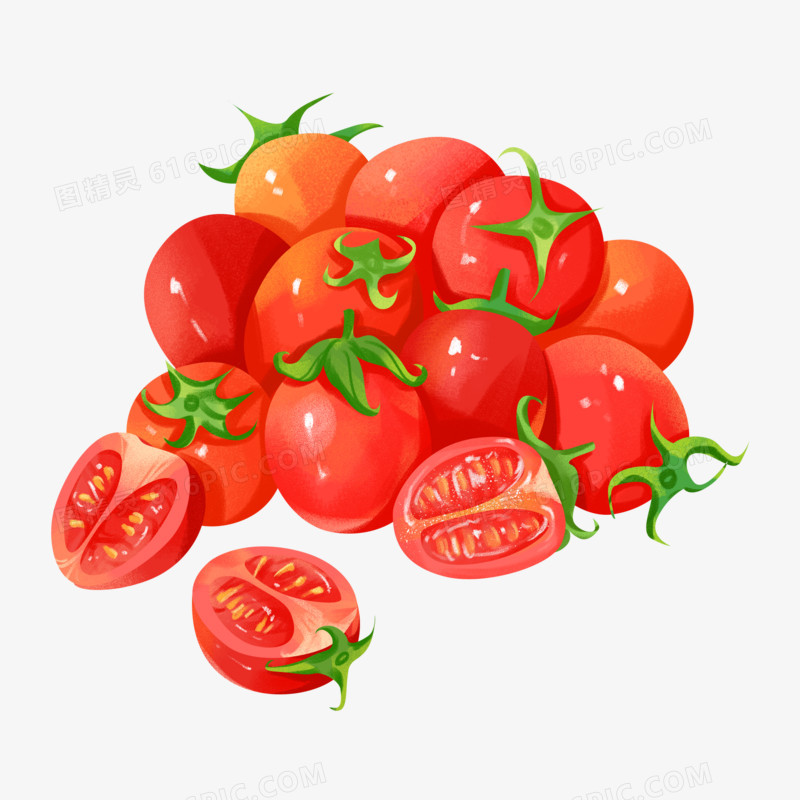 手绘小西红柿圣女果元素