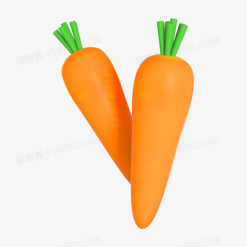 C4D蔬菜胡萝卜3d元素