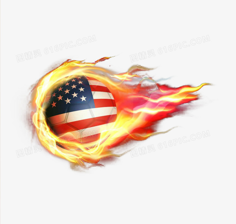 足球火焰美国国旗