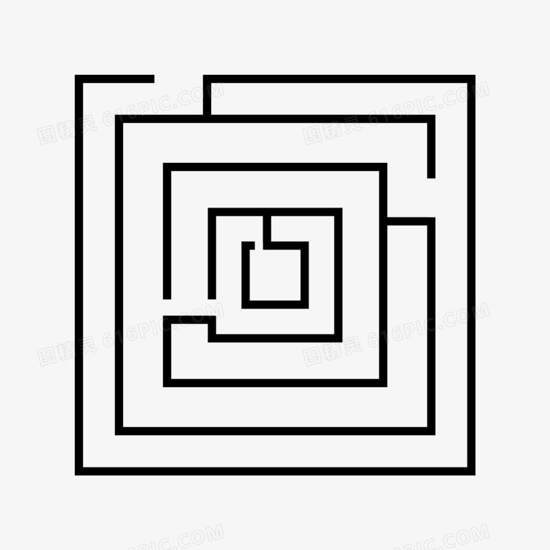 黑色线条迷宫免抠元素素材