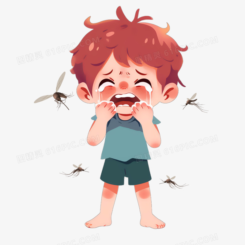 儿童被蚊虫叮咬的哭了元素