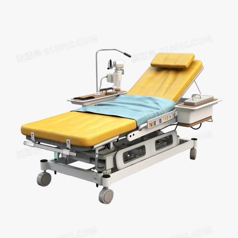 医用护理床医院设备检查床医疗器械元素