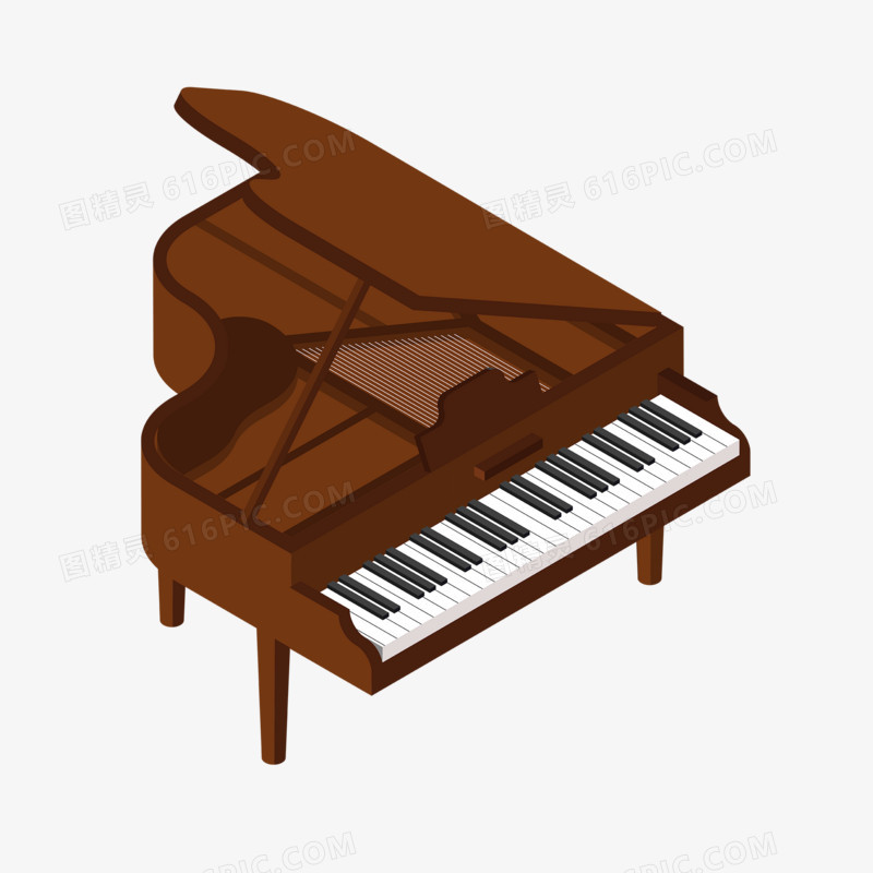 矢量棕色钢琴素材