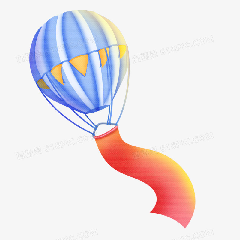 手绘热气球竖幅喜庆节日元素