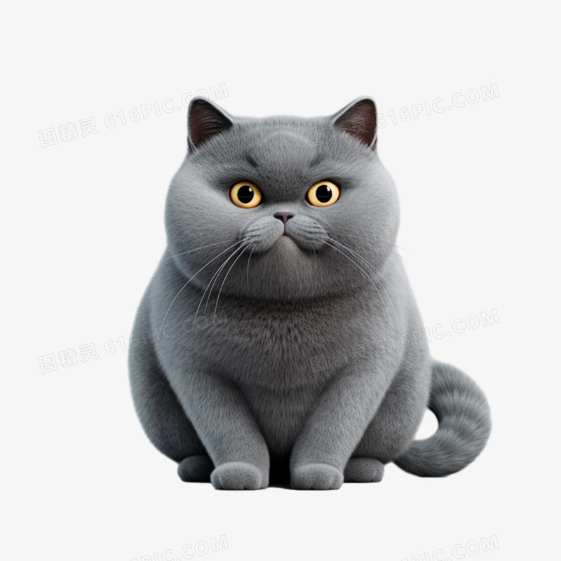 可爱胖乎乎的宠物英短猫蓝猫动物元素图片免费下载_PNG素材_编号ve9iwekey_图精灵