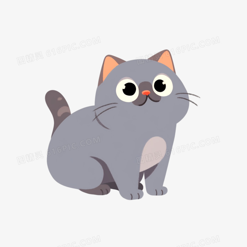 扁平英短猫蓝猫动物元素