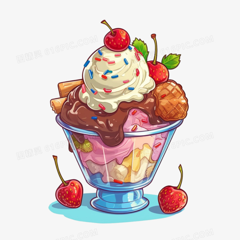 水果冰淇凌清冷饮元素
