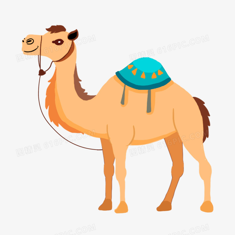 手绘卡通骆驼免抠元素