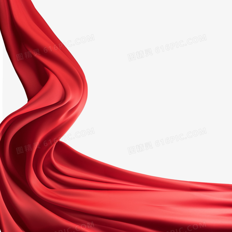 红色绸缎红绸缎带飘带红布元素