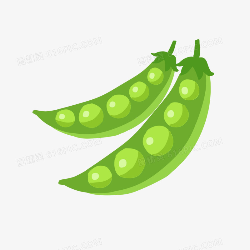 手绘卡通豌豆蔬菜免抠元素