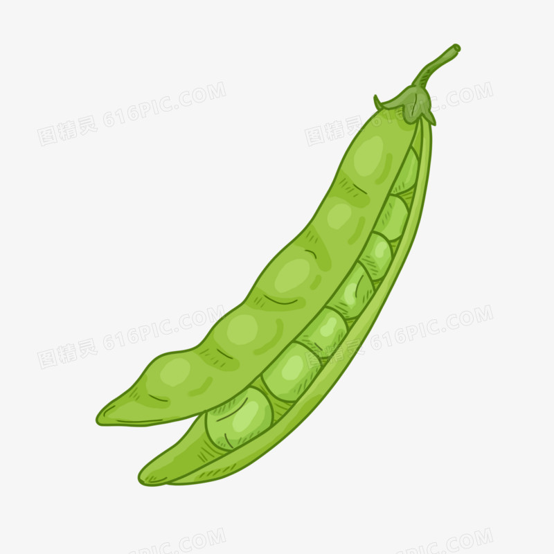 卡通豌豆免抠素材