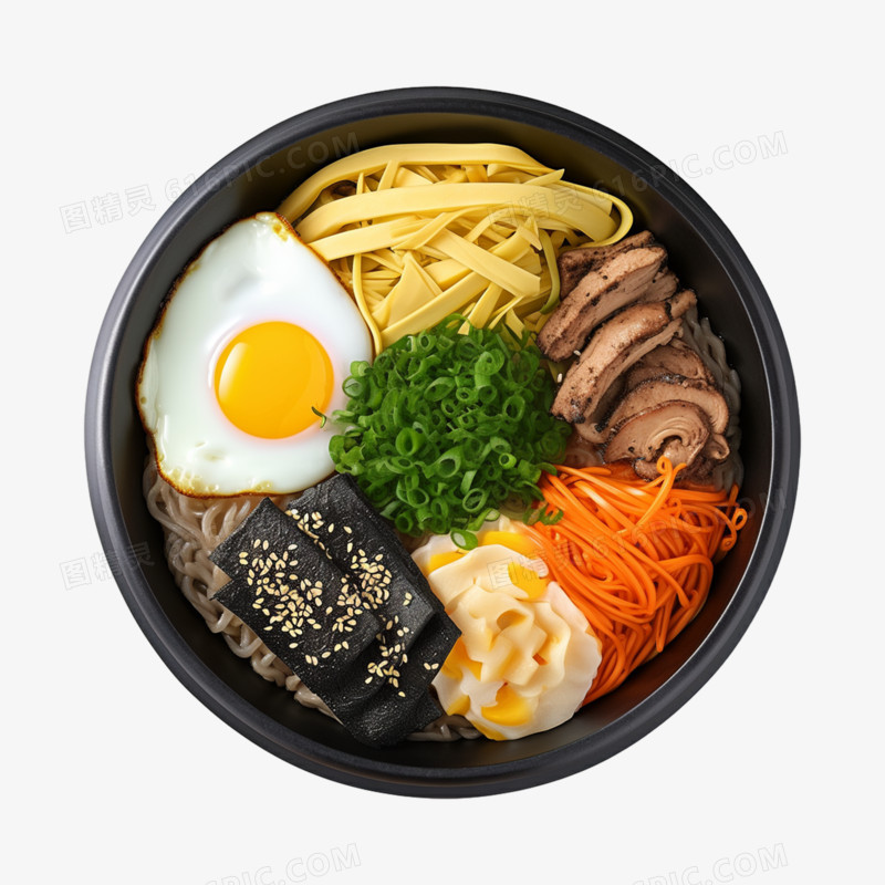 韩国美食石锅拌饭元素