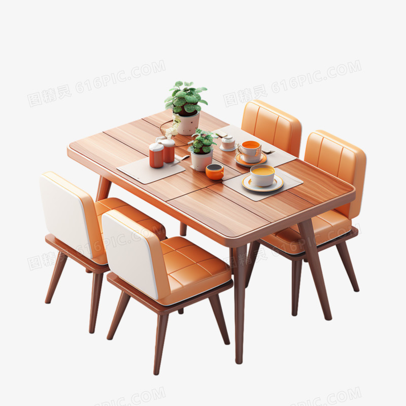 3D现代家居餐桌椅家具元素
