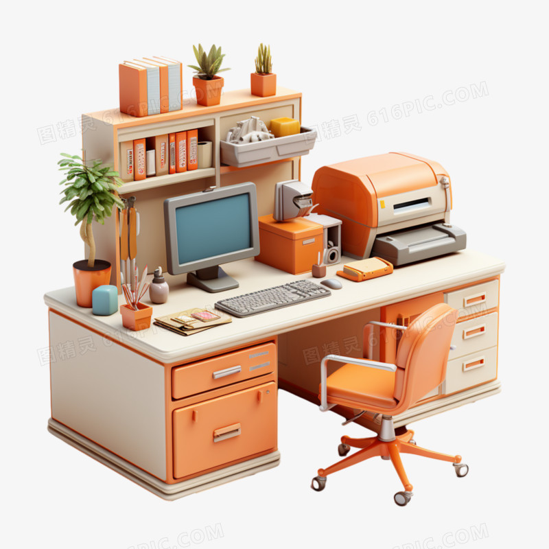 3D工作台办公桌办公室元素