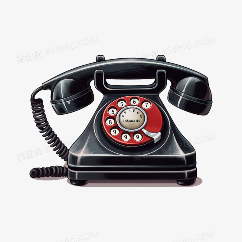 黑色老式复古电话机素材