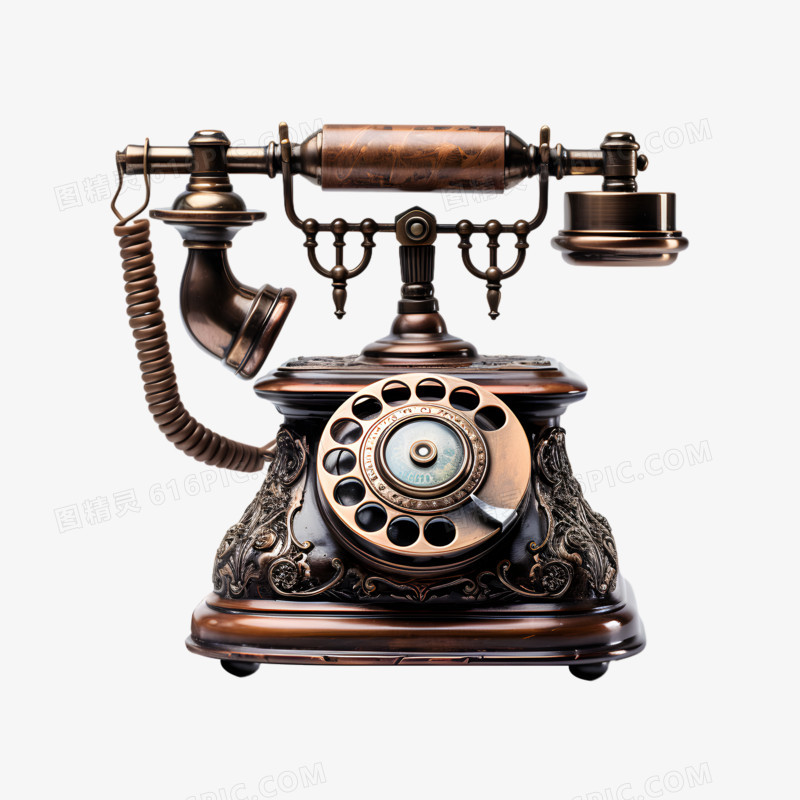 古铜色老式电话机素材