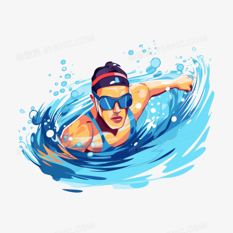 运动会游泳比赛元素