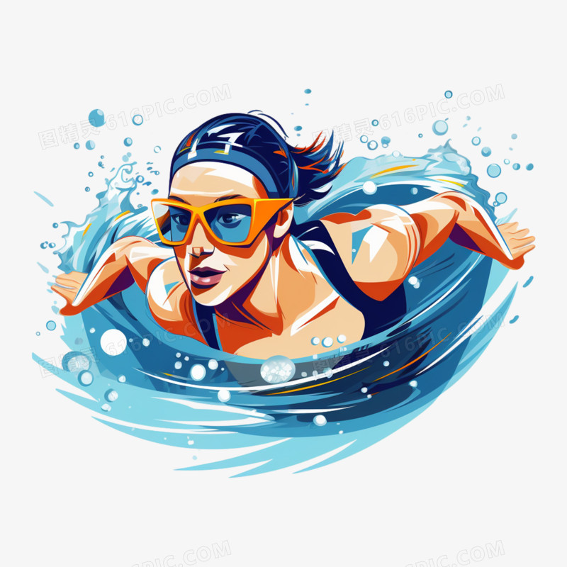 女子运动会游泳比赛元素