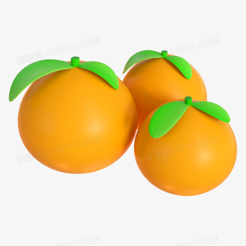 C4D黄色橙子水果3d元素