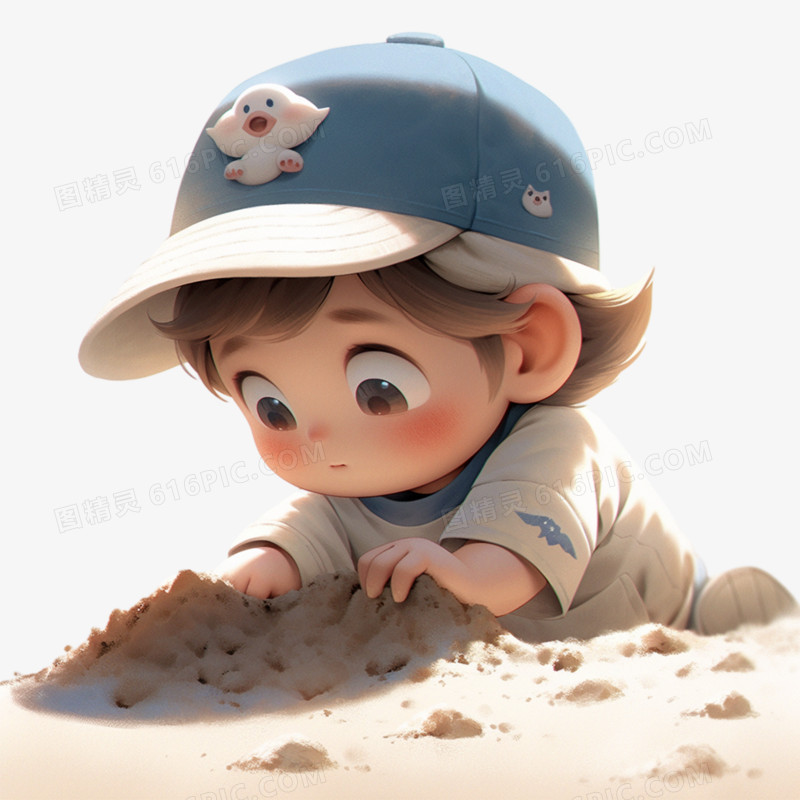 小朋友玩沙儿童堆沙挖沙子娱乐元素
