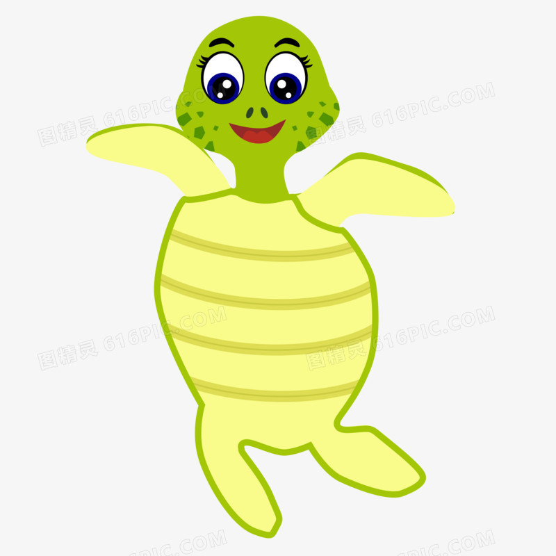 绿色海龟动物书签素材