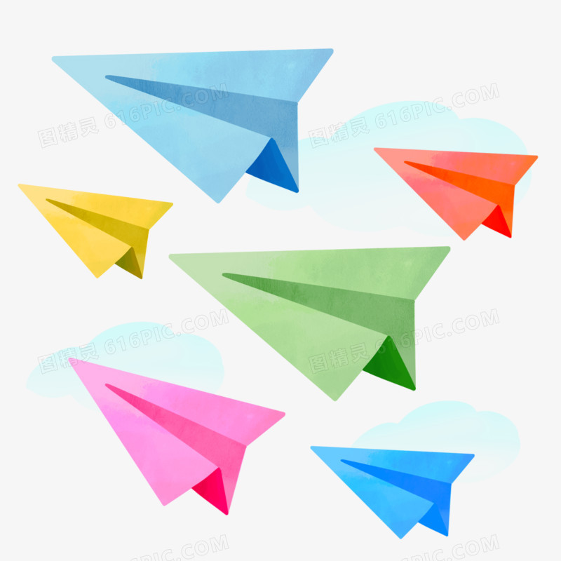 彩色的纸飞机免抠元素