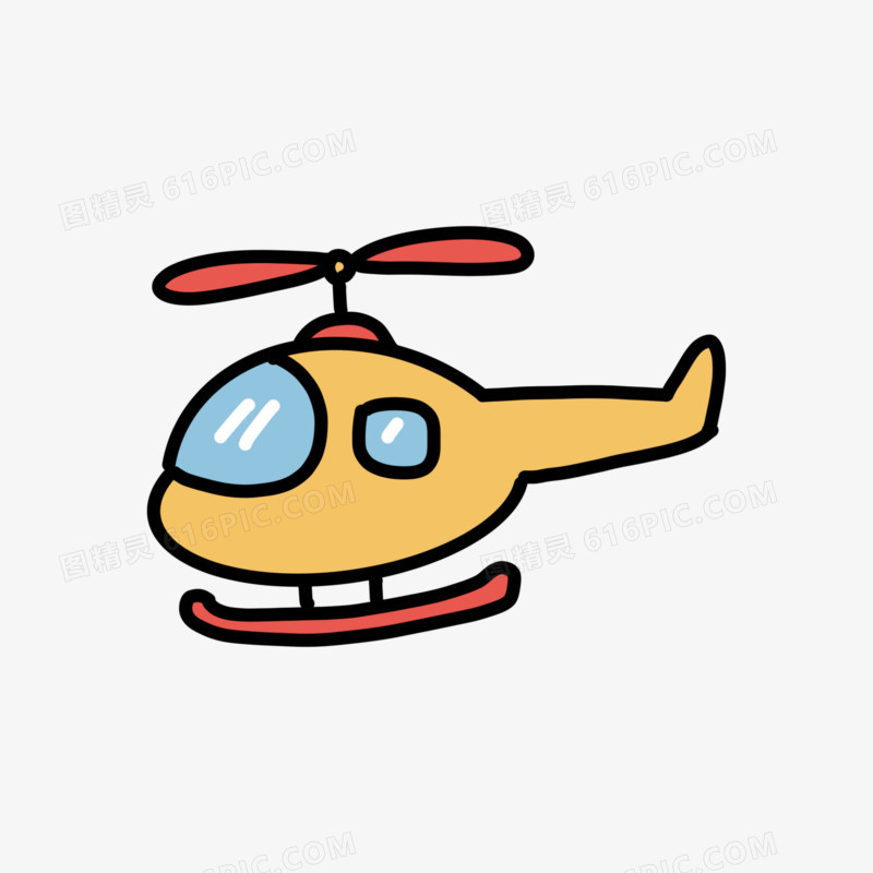 卡通手绘直升飞机素材