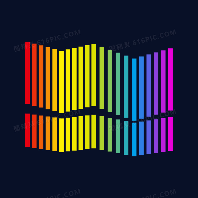 彩虹线条装饰元素