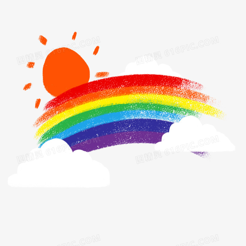 手绘彩虹装饰元素