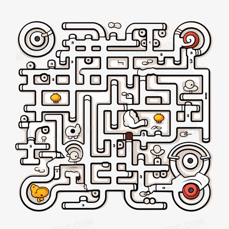 迷宫隧道迷阵益智游戏闯迷宫元素