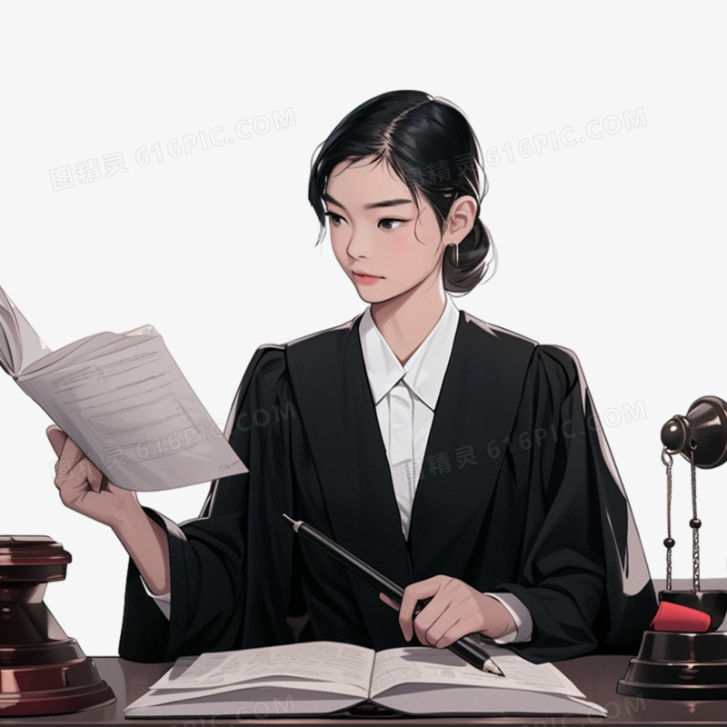 女性法律工作者律师职业人物元素