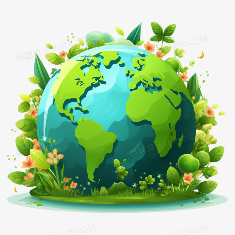 绿色低碳环保地球图标