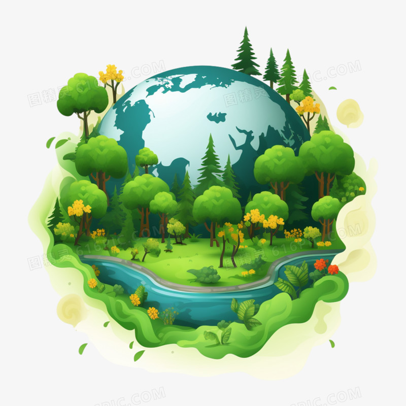 绿色低碳环保地球图标
