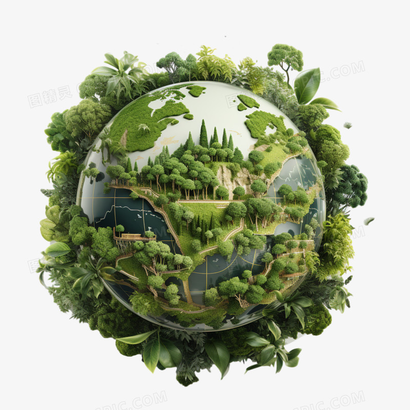 保护地球爱护环境绿色环保公益元素