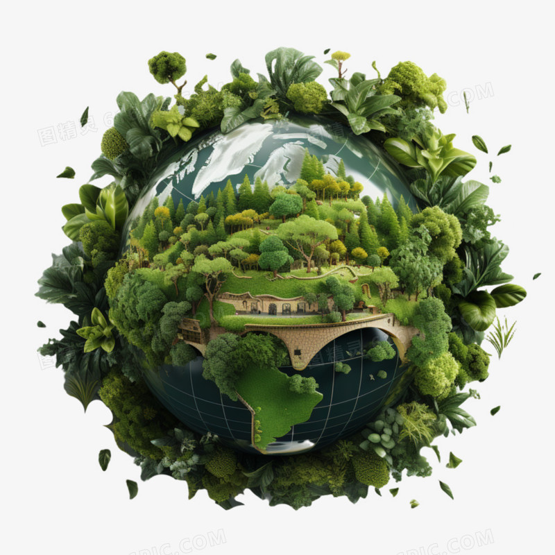 保护地球爱护环境绿色环保公益元素