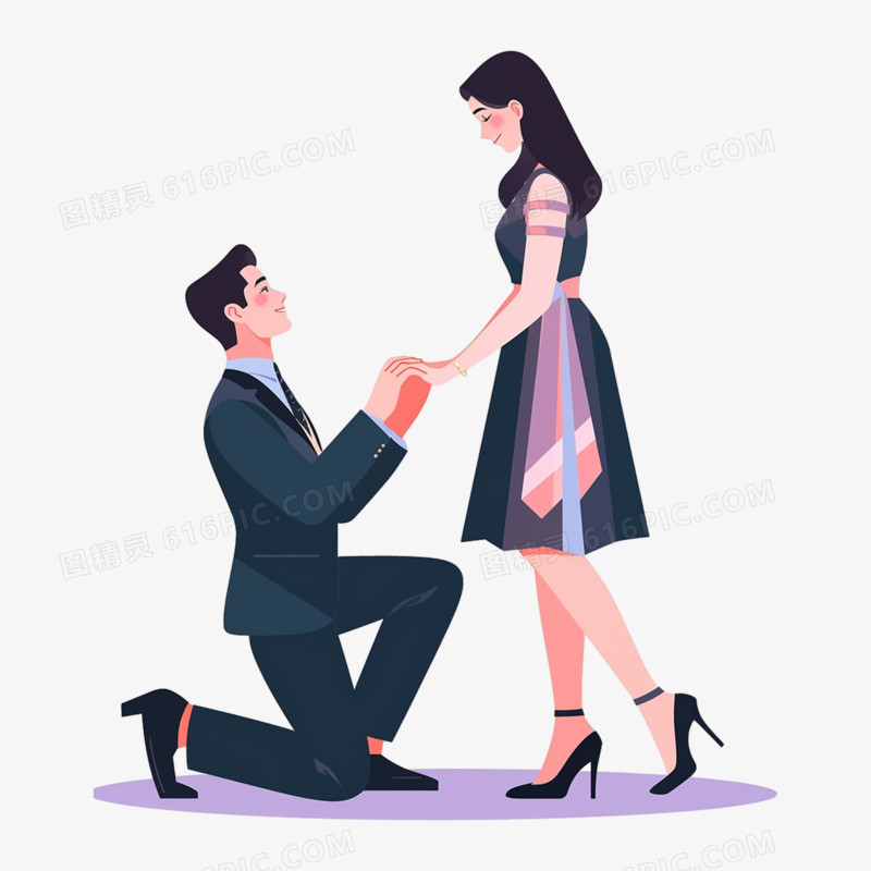 男人半跪向女人求婚