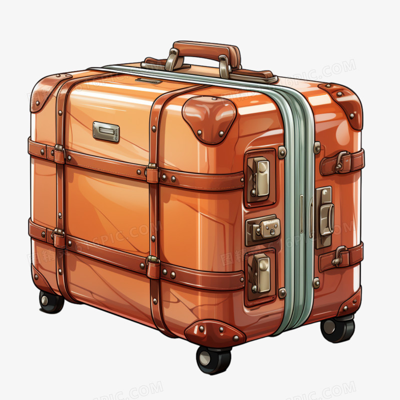 旅行箱行李包复古箱包物品元素